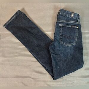7 For All Mankind Dark Blue Straight Leg Jeans